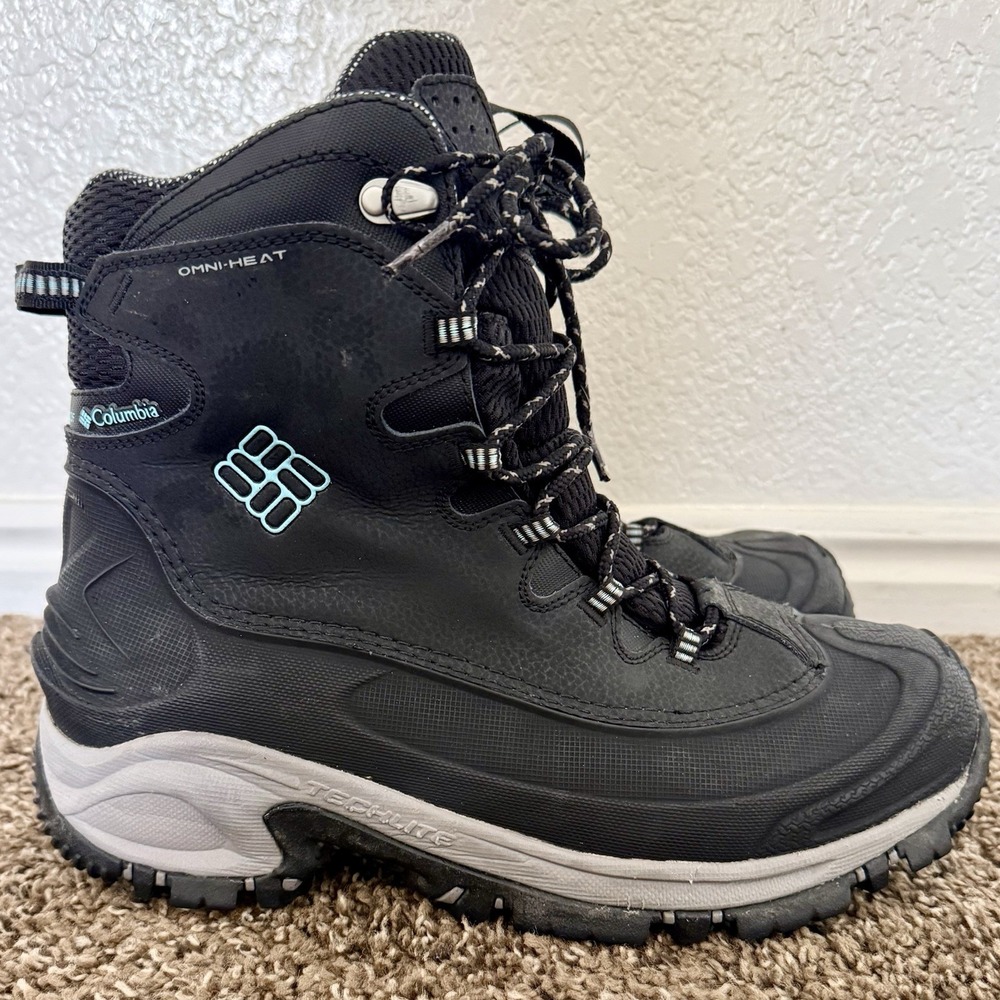 Columbia Bugaboot Plus III Omni-Heat Women 10 Black Boots Waterproof Insulated‎